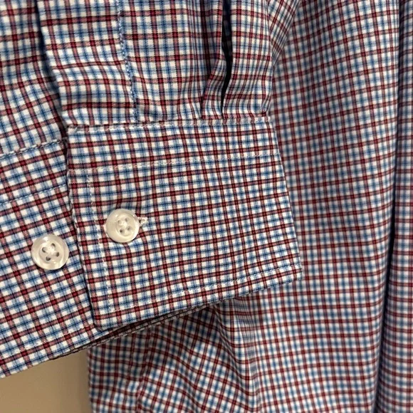 Synergy Performance Red and Blue Checkered Men's Shirt - Picture 3 of 7